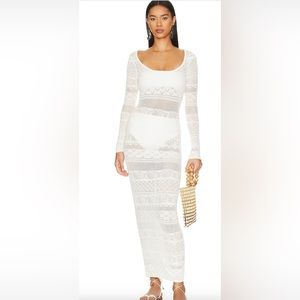 L'Academie - Neilan Pointelle Maxi Knit Dress - small